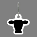 Zippy Clip - Cow's Face / Head Silhouette Tag W/ Clip Tab